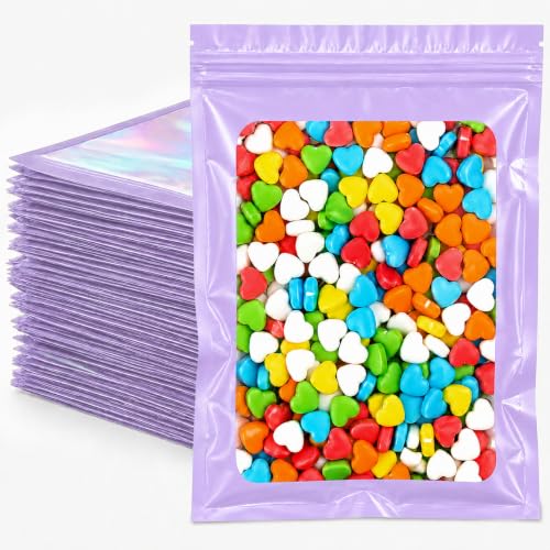 FITIMOR Holographic Bags 100PCS Mylar Bags, Smell Proof Bag Goodie Baggies