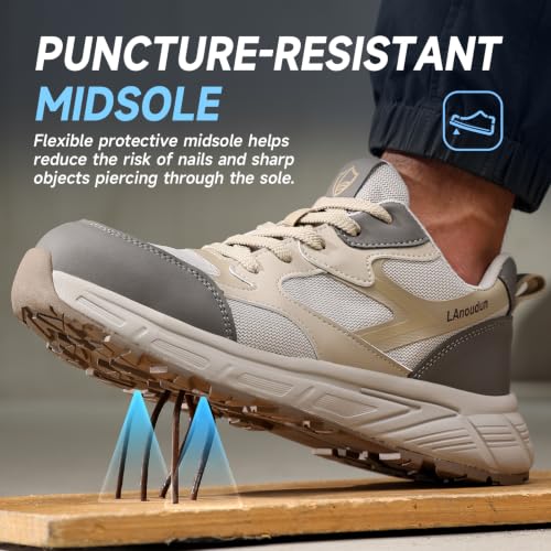 Image of Steel Toe Shoes for Men Women Lightweight Work Shoes Men Breathable Safety Shoe