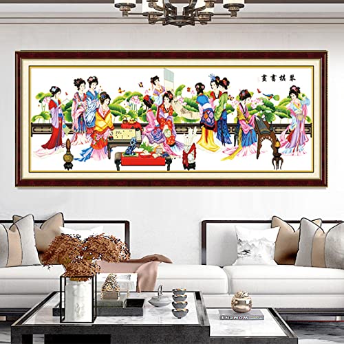 Dimensean Stamped Cross Stitch Kits Full Range Of Embroidery Patterns Starter Kits For Beginners Adult Or Kids Diy Cross Stitches Needlepoint Kits 11Ct-Piano Chess Book Painting 29.5×82.7 Inch #TOP1