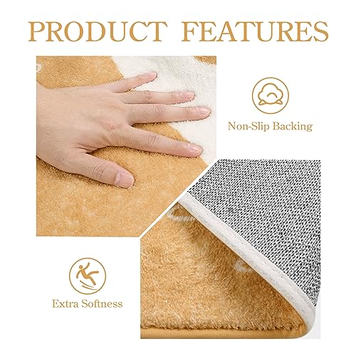 Lahome Boho Area Rugs for Living Room 9x12 - Washable Non-Slip Large Rug for Dining Room, Ultra-Thin Neutral Taupe Botanical Print Soft Carpet for Bedroom Nursery