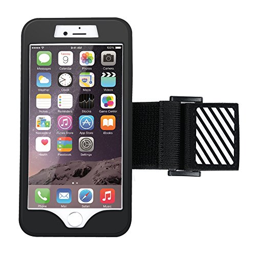 Sport Running Armband with Phone Case & Reflective Strap iPhone 6/6s 4.7 inch, Black