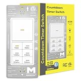 Minoston Countdown Timer Switch with Dimmable Indicator, 30 Min Wall Bath Fan Timer Switch for Bathroom Exhaust Fan and Light, 1-5-10-15-20-30 Minute, Neutral Wire Required, 120V, White (MT13N)