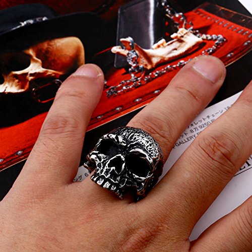Image of Genuine Stainless Steel Ring Jewelry for Men Fashion Punk Biker Skull Rings
