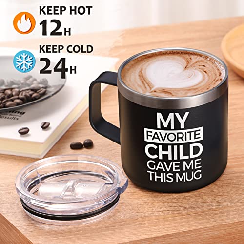 Fimibuke Dad Gifts For Fathers Day From Daughter Son Kids, Insulated Cup Birthday Gifts For Mom, Father, Father-In-Law, Mother-In-Law - Tumbler Funny Parents Gift For Men Women(14 Oz, Favorite Child) #TOP2