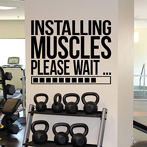 wandaufkleber cars Installation von Muskeln laden Poster Fitnessstudio Motivation Zitate für Mann oder Jungen Zimmer Training