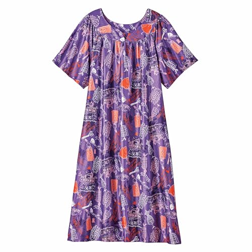 Image of AmeriMark Casual Women's Patio Muumuu House Dress Loose Comfortable Short Sleeve Sun Dress Lounger Gown Sleepwear for Ladies