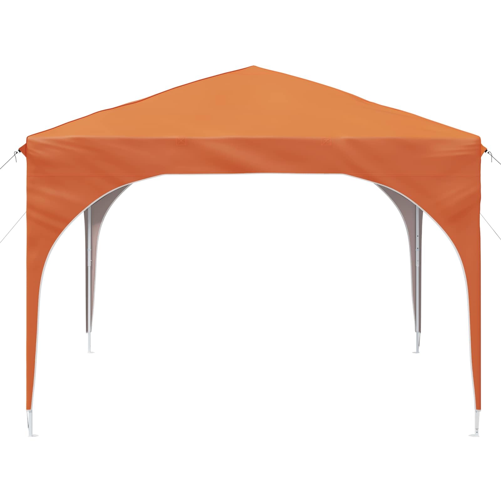Namiot imprezowy Pop-up 290 x 290 x 245 cm, pomarańczowy, składany i z regulacją wysokości, z ochroną UV, wodoszczelny namiot ogrodowy do użytku na zewnątrz, na kemping, taras, ze stabilnym