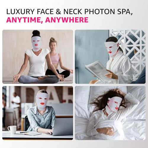 Image of IFAE Red Light Therapy Mask for Face and Neck with 396 LEDs | 850nm Near Infrared (NIR), 7 Mode Portable LED Face Mask for True Anti-Wrinkles Skincare at Home