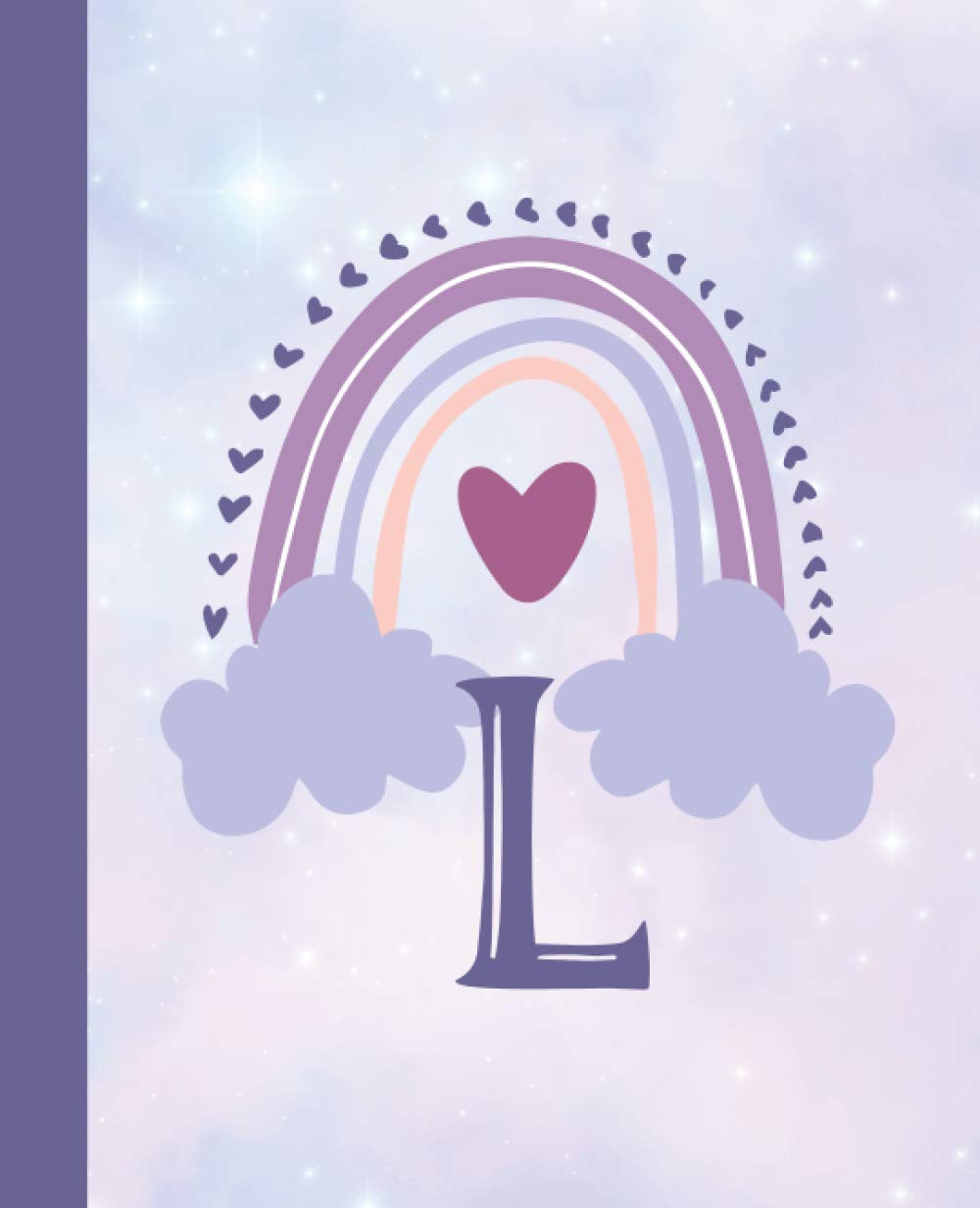 Rainbow Monogram notebook letter L name: Initial L draw and write primary journal