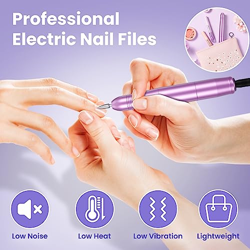 Electric Nail Files, Professional Nail Drill for Acrylic Nails Gel, Electric Nail Drill 20000 RPM, Adjustable Speed E File for Nails, Electric Manicure Pedicure Kit Gifts for Beginner Girl Women Mum - 2