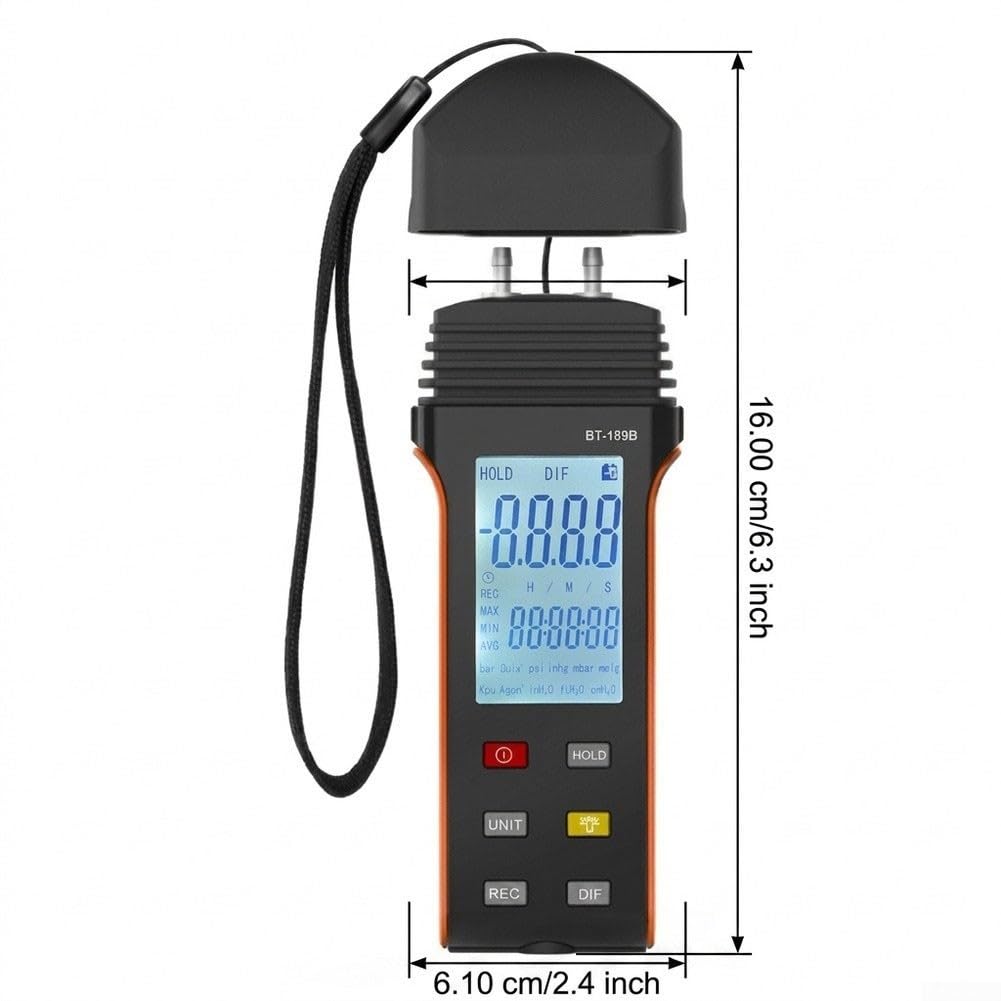 Medidor de presión digital BT-189B ±206.8kPa HVAC Tester 11 unidades LCD