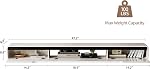 FurniNova Floating à haute brillance TV Reste avec 3 Portes, mur de 47'' TV Le Cabinet, sous TV Console,Place de médias flottants pour chambre à coucher salon(blanc)