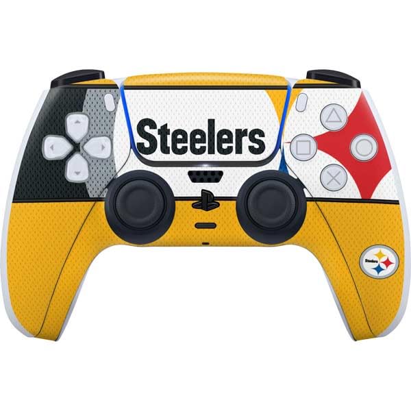 Skinit Decal Gaming Skin Compatible with PS5 Controller - Officially Licensed NFL Pittsburgh Steelers Zone Block Design