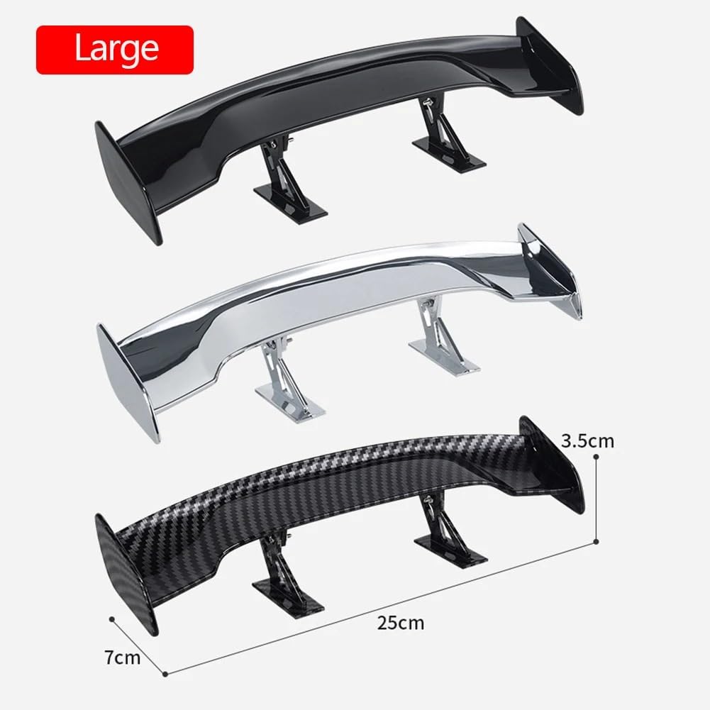 Spojler dachowy tylne skrzydło Spojler na tylne sk Tylny spoiler samochodu o wyglądzie węgla Mini skrzydła Mały model dekoracji Akcesoria samochodowe Winglet w stylu GT(Large silver)