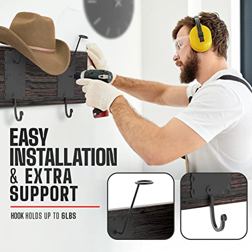 A.j. Boone Cowboy Hat Holder – Set Of 2 Decorative, Wall-Mounted Hat Hooks – Heavy-Duty, Handcrafted, Iron Cowboy Hat Rack And Coat Rack For Storage And Display – Rustic Western And Farmhouse Décor #TOP2