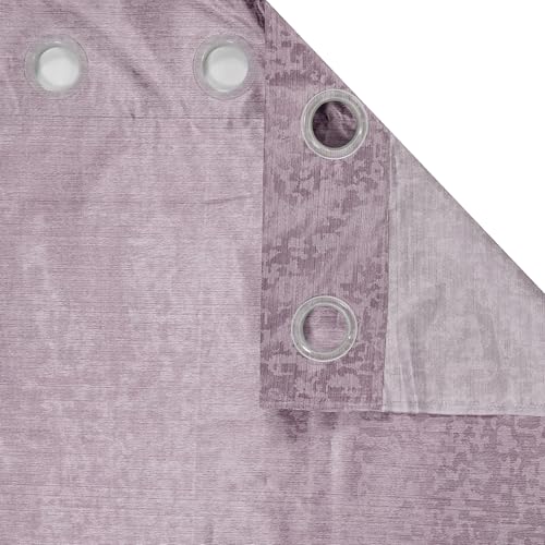 Image of Crosshatch Pastel Lavender Polyester Door Curtains 8 Feet | Darkening Drapes with Eyelets | Set of 2 Panels for Living Room, Bedroom & Office