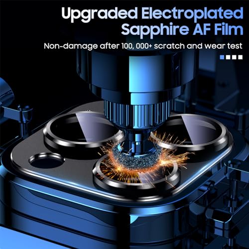 Image of Uyiton for iPhone 13 Pro /iPhone 13 Pro Max Camera Lens Protector, [Strong Adsorption] [Drop Protection] Metal Ring Tempered Glass Rear Camera Screen Cover - Graphite