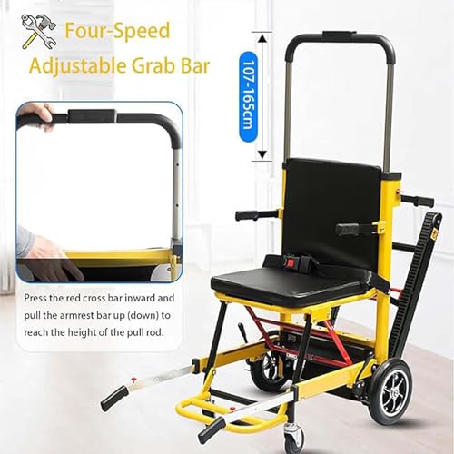 Carrello elettrico per salire le scale, cingolato pieghevole portatile per la mobilità dei pazienti anziani, soluzione di trasporto senza sforzo su e giù per le scale