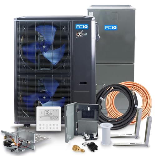 ACiQ 5 Ton 16 SEER2 Central Inverter Heat Pump System with 20kW Back-up Heat Kit & 50' Install Kit -...