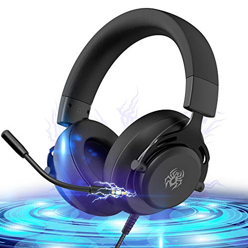 Gaming Headset Compatible with PS4/Xbox One/PC/Switch,Headsets for PS4 with Mic Integrated Audio Controls,Headsets for Xbox 7.1 Surround Sound Over-Ear Gaming Headphones with Microphone