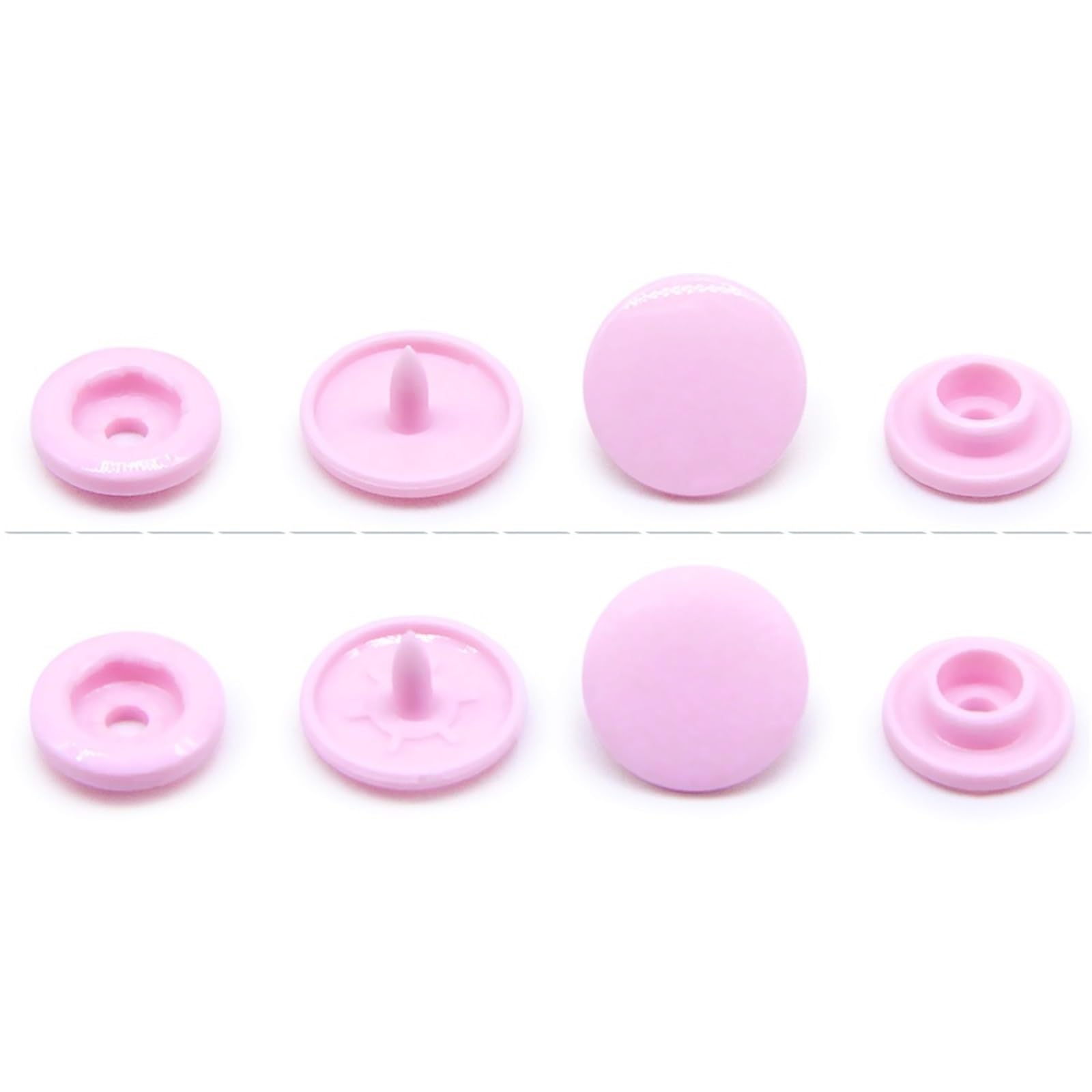 T5 Plastic Snap Buttons 200Sets Snaps Fasteners Bag Folder Dark Buckle Button Resin for Baby Clothes DIY(Pink 405)