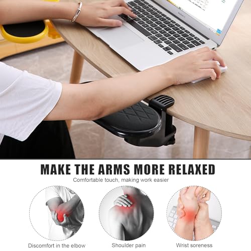 Reposabrazos para Escritorio, Reposabrazos de Muñeca Ajustable, 180° Rotación Reposamuñecas para Ordenador, Soporte Giratorio para Reposamuñecas, Extensor de Escritorio para Oficina, Negro - imagen 5