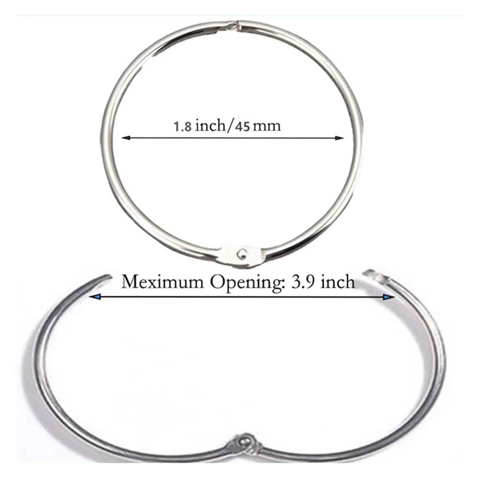 Ganci Per Tende Confezione da 12/24 anelli in metallo for tende da doccia for bagno(38mm 24pcs)
