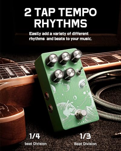 Image of ALABS NOVADRIFT Modulation Pedals for Electric Guitar,Vibe Chorus Phaser Rotary Flanger Tremolo Ring,Analog Dry Through,Tap Tempo,True Bypass