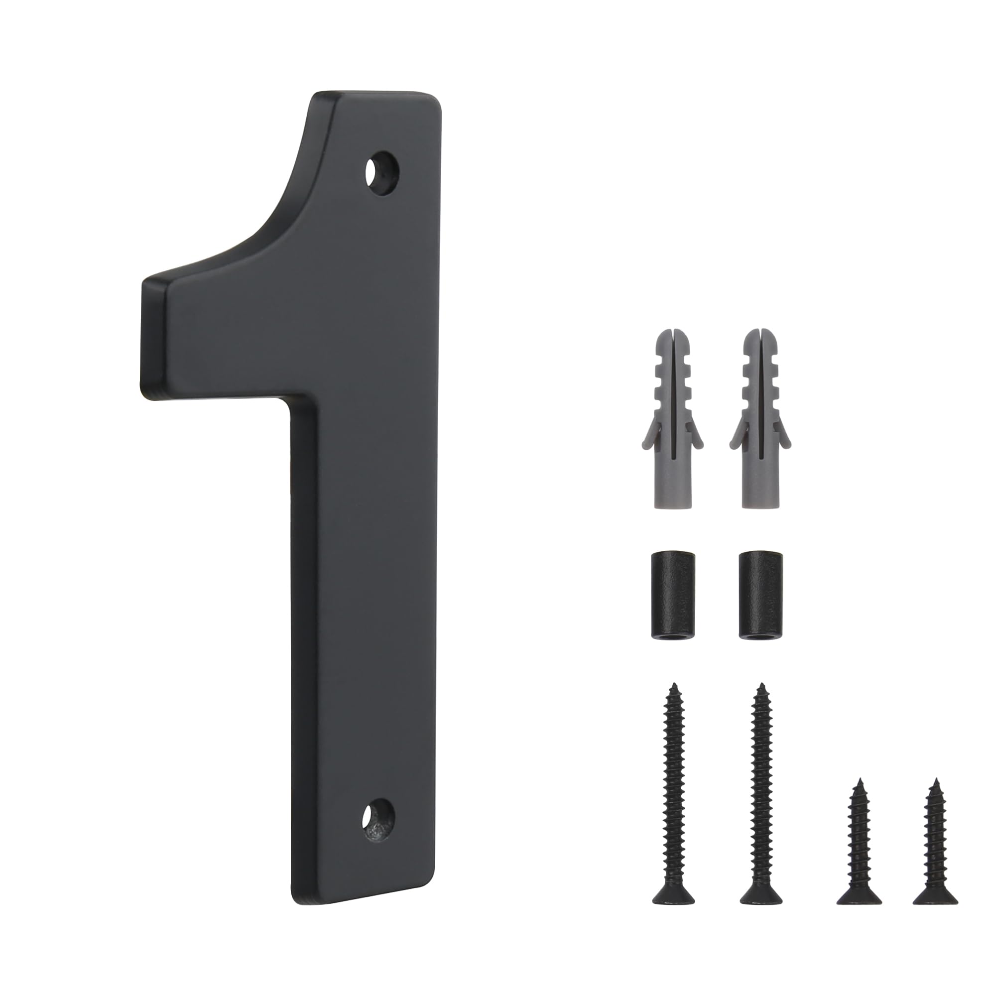 HASWARE Floating House Number Sign for Home - 5 Inch Modern Numerous Easy DIY Installation for Post Street (Black, 1)