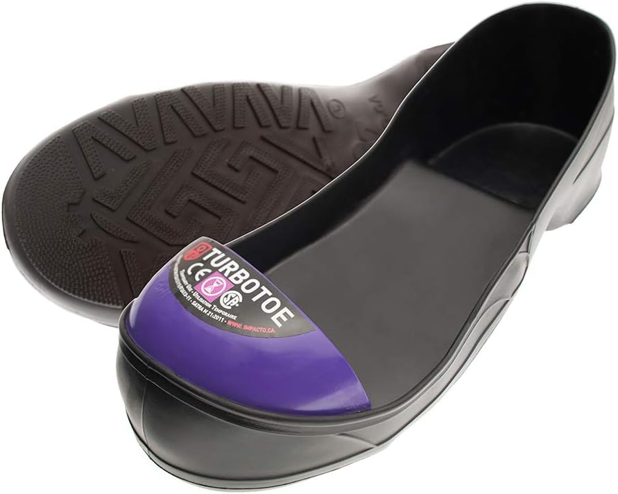 Impacto Protective Products unisex adult Dress Turbotoe Molded PVC Safety Toe Cap with Steel Toe, Purple, XX-Small US,Black
