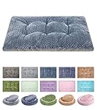 Fuzzy Deluxe Pet Beds, Super Plush Dog or Cat Beds Ideal for Dog Crates, Machine Wash & Dryer Friendly (15' x 23', S-Dark Blue)