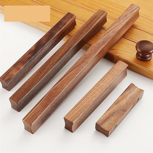 Poignées en bois de noyer 128mm pour meubles et cuisine