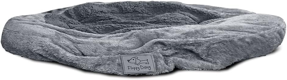Floppy Dawg Round Bolster Dog Bed Replacement Cover. Fits Best Friends, MixJoy, Focuspet, and PuppBudd, Raised Rim, Pillow Side Models. Machine Washable, Fitted Slip-On. Medium up to 30W.