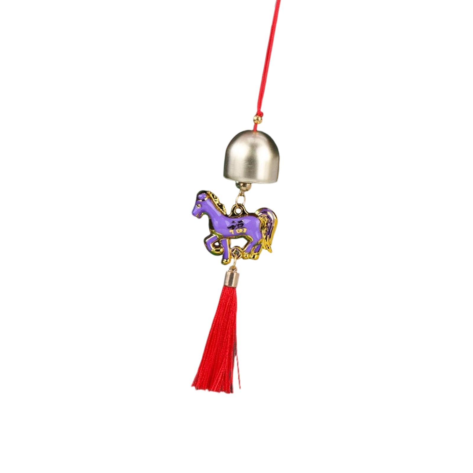 Tsophreniq Chinese New Years Horse Ornament Car Hanging Ornament Bells Zodiacs Pendant Charm with Tassels Fengshui Ornaments Charm Pendant with Tassels