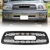 LKMQDYZ Front Grill Compatible with 2000 2001 2002 Tundra Front TRD Style Grille Replacement ABS Grille with Letters and Lights, Matte Black