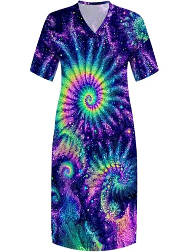 Image of PinkPatty Women's Plus Size Short Sleeve Maxi Dress Casual Loose V Neck Long Dress with Pockets