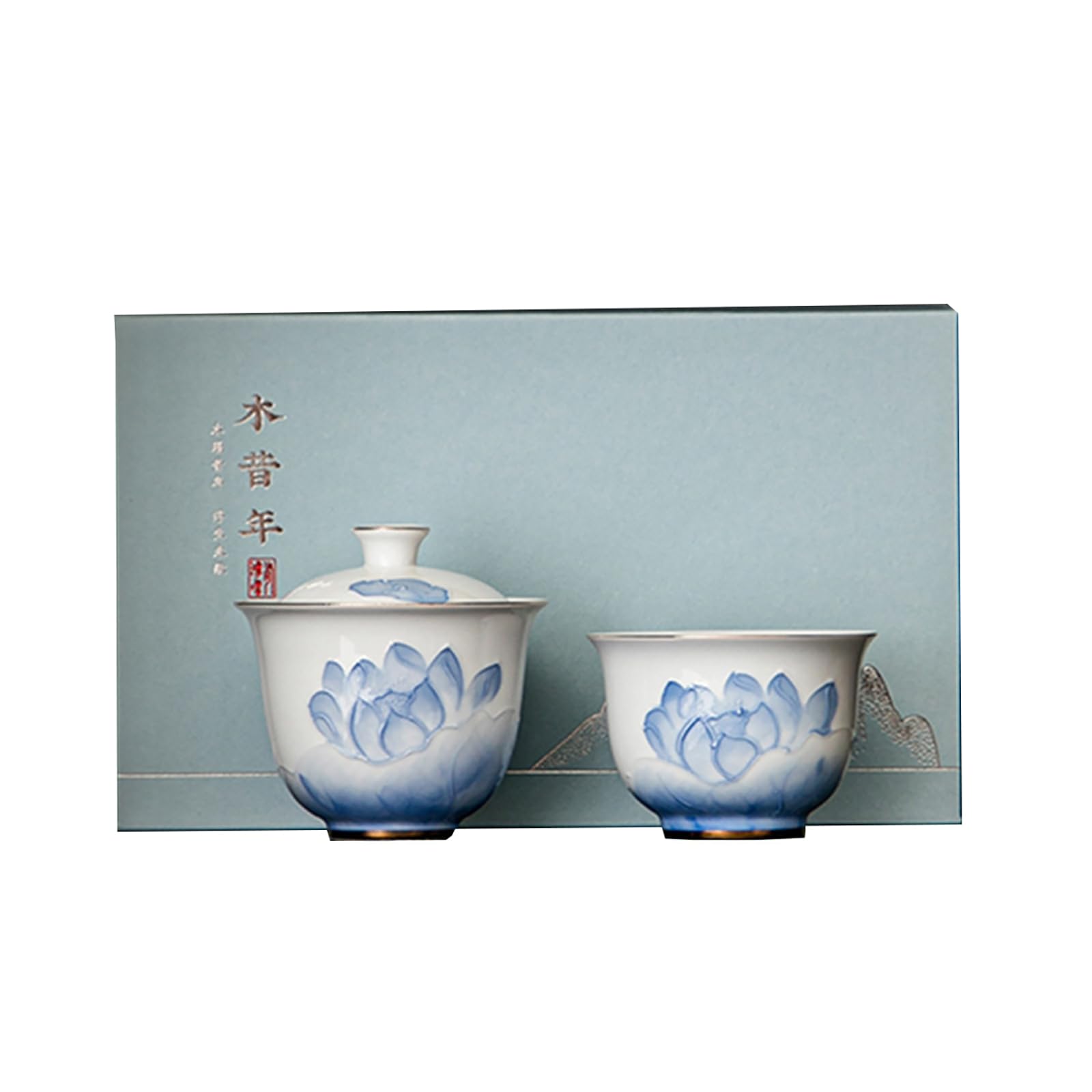 Domowa miska do herbaty zestaw ceramiczny Kung Fu Teaware - niebieski