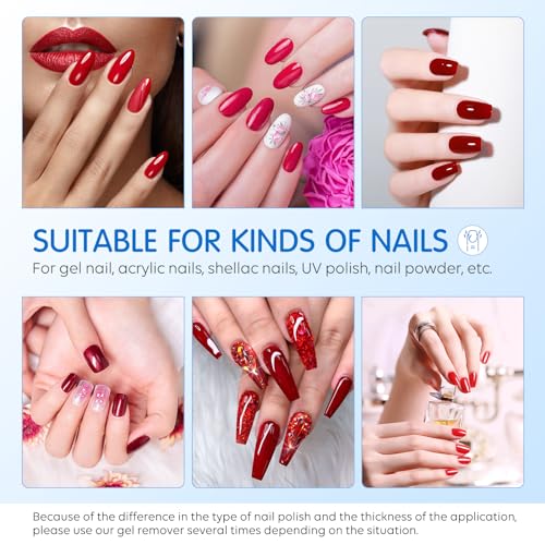 Gel Nail Polish Remover Kit, Gel Remover Gel Acrylic Nail Polish Remover, Easily & Quickly Removes Soak-Off Gel Polish in 1-3 Minutes, Not Hurt Nails (1PCS BLUE COLORFUL SET) - Image 4