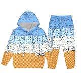 Mason 67 Costume,Boys Ice Cream Sweatsuits 2 Piece Outfit Cute Preppy Baseball Drip Hoodie and Sweatpants Set Kids Tracksuit Winter Clothes