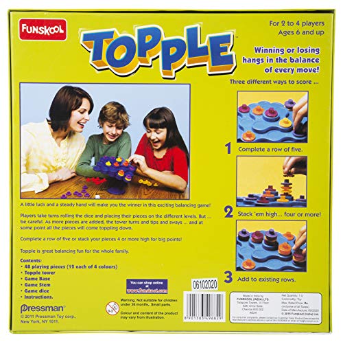 Image of Funskool Tabletop Game - Strike 4, 2 Players, 6 & Above & Games - Topple, 2-4 Players, 6 & Above