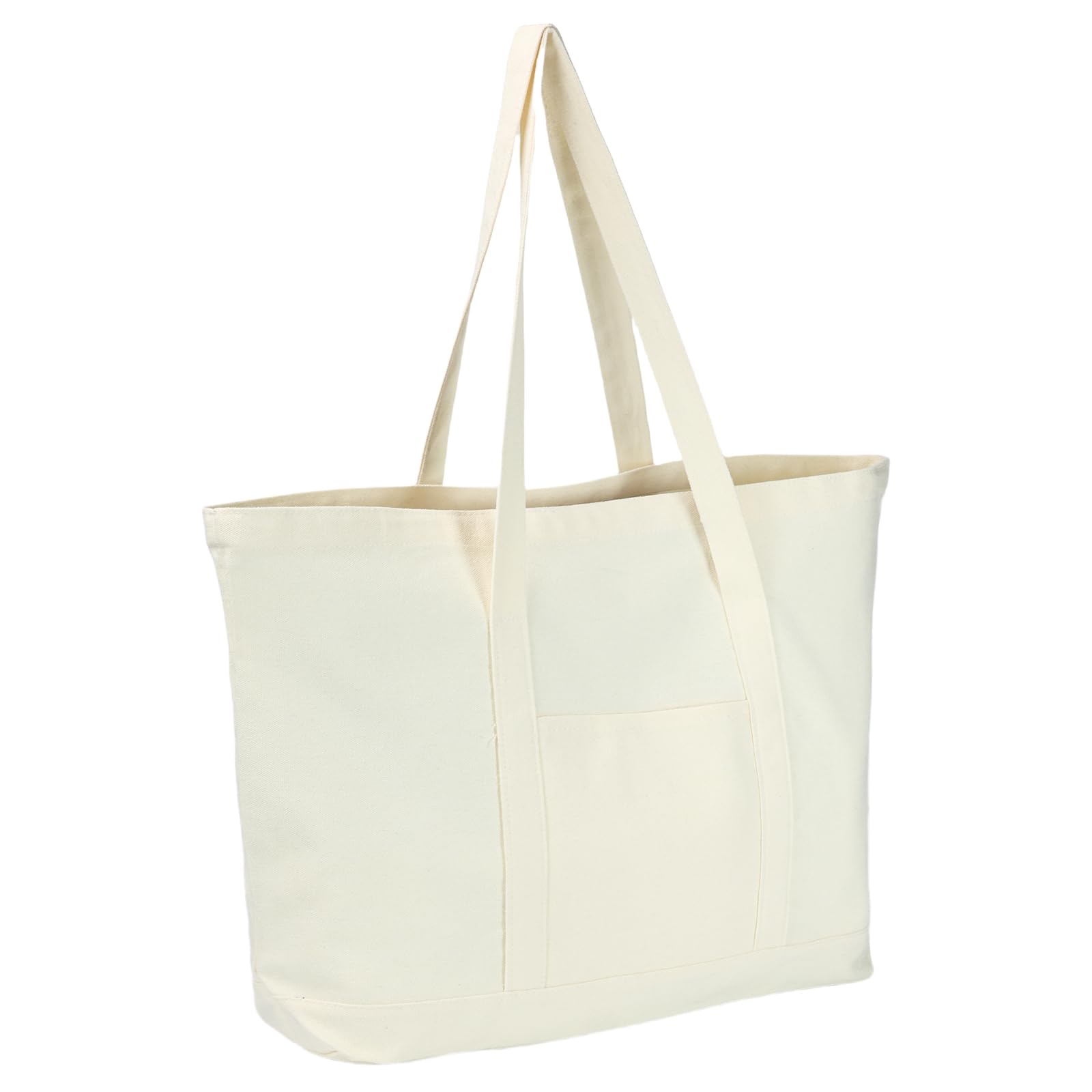 LNORMIA Large Canvas Tote Bag for Women 12OZ Reusable Cotton Grocery Shopping Bag with Pocket for Daily Travel Crafts Bag