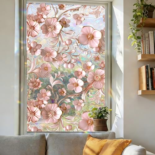 Vinilo Ventana Privacidad 45X100Cm Estilo Campestre Lámina Privacidad Ventana,Anti UV Electrostatico para Puertas Cristal Cocina,Estático Autoadhesivo para Dormitorio Baño Oficina Cocina Hogar