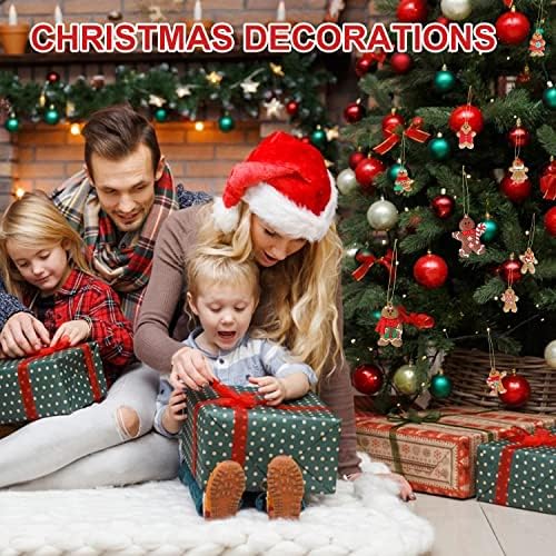 Goledele uBook 24 Pack Christmas Gingerbread Ornaments Set for Tree, Tree Hanging Ornaments,Christmas Decor, Ginger Man with Strings Figurine Xmas Brown 1