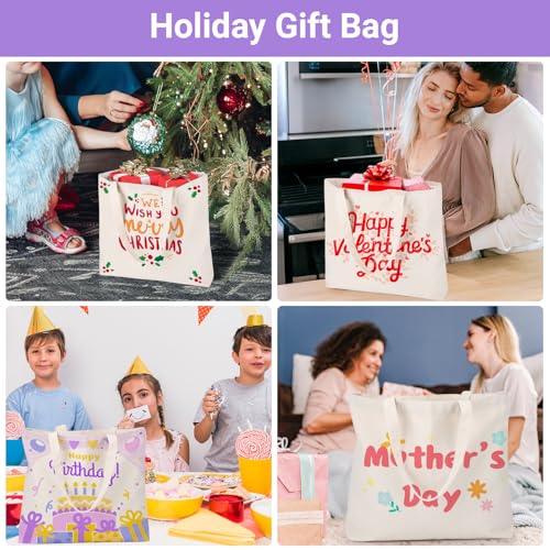 Image of Canvas Tote Bag, Segarty Natural Cotton Heavy DIY Tote for Crafting, Ironing and Embroidering, Reusable Grocery Shopping Bag