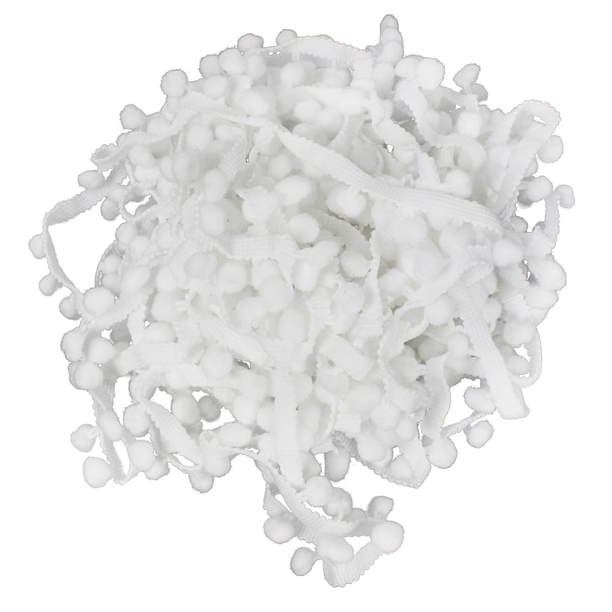 20 Yards White 10mm Pom Pom Trim Ball Fringe Ribbon Tassel Sewing Trim for Clothing DIY Crafts Home Decoration