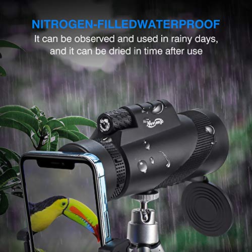 Newseego 50x60 High Definition Monokular Teleskop,Super Zoom Monokular Spyglass mit Smartphone Halter Stativ FMC… – Bild 7