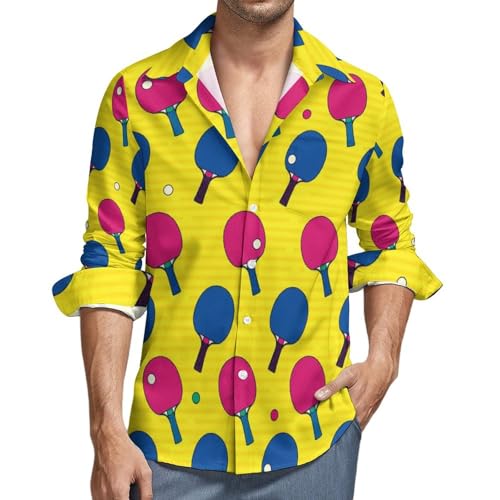 Opiniones de Ropa de Ping pong para Hombre los más recomendados. 39 Camisas de manga larga con botones para hombres, coloridas camisetas de ping pong, con cuello en V, para hombre, Estilo-8, Small