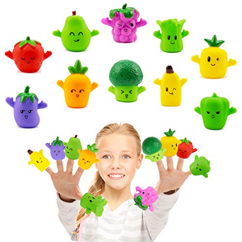 MIMIDOU 10 PCS Cute Fruit Finger Puppets Toys, a Very Good Educational Cognitive Toy, a Bridge for Children to Make Friends and Interact, Childrenâ€™s Party Role-Telling Puppets, a Great Gift for Kids.