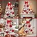 Uspring Small Flocked Christmas Tree with Lights, 2Ft Table Top Christmas Tree with Pre-Decorated Ornaments LED Lights, Artificial Full Mini Xmas Trees for Indoor Holiday Decor