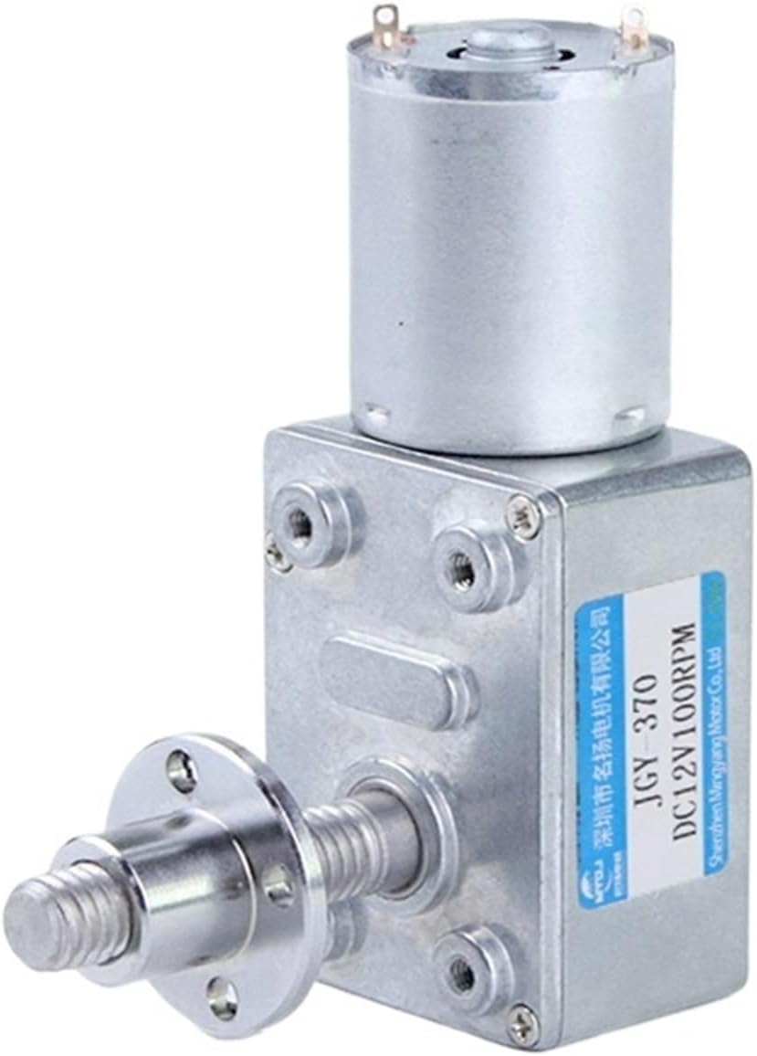 Worm Gear DC Motor M8 Screw Shaft 6v Small Motor JGY370 Adjustable Speed Can CW CCW 33mm Shaft Length(18RPM 6V,Only Motor)